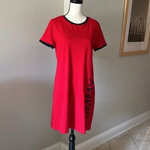 Tommy Hilfiger Red T-Shirt Dress Knee-Length Short Sleeve NWOT